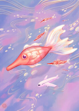 Smooth Transit. Cute fish art.